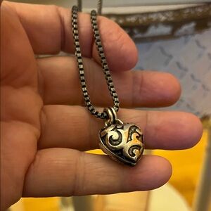 Nine West Two-Tone Heart Pendant Necklace